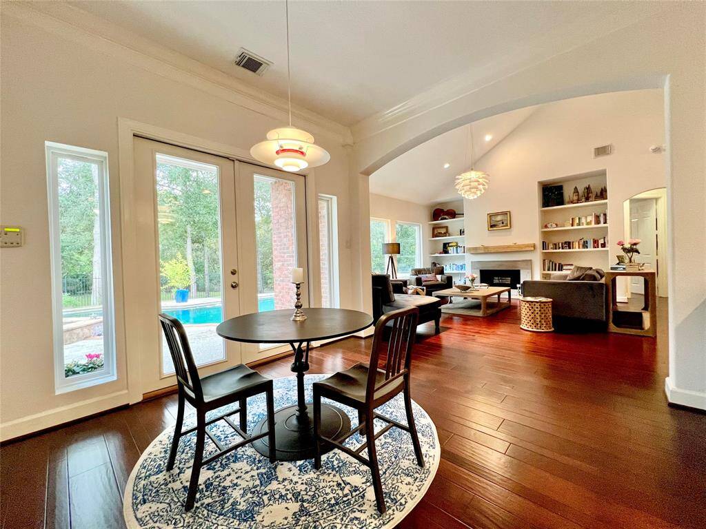 The breakfast area is open to the living area.