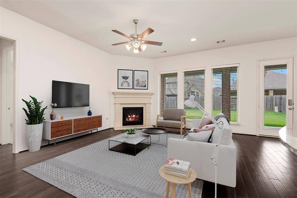 Family room. Virtually staged.