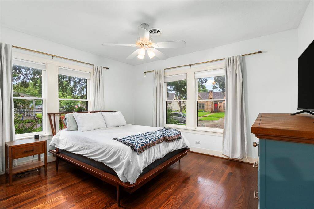 Bedroom #1, overlooking the front of the home, is currently being utilized as the primary bedroom.