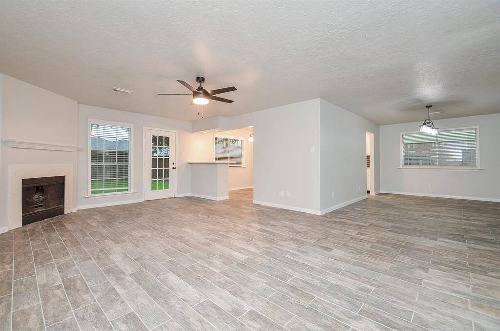 This home's open dining/family room combo allows much needed space for entertaining.