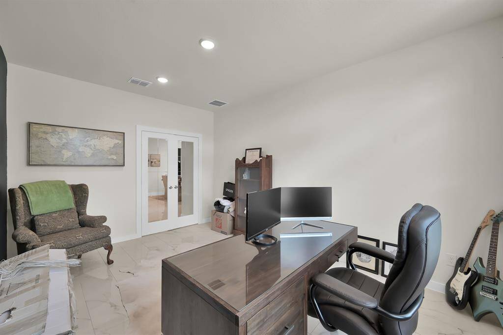 Functional office space with ample workspace.