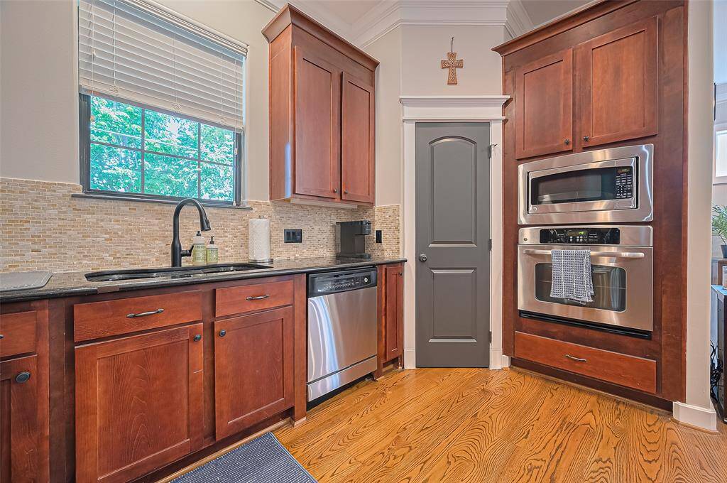 Walk in pantry with beautifully framed door