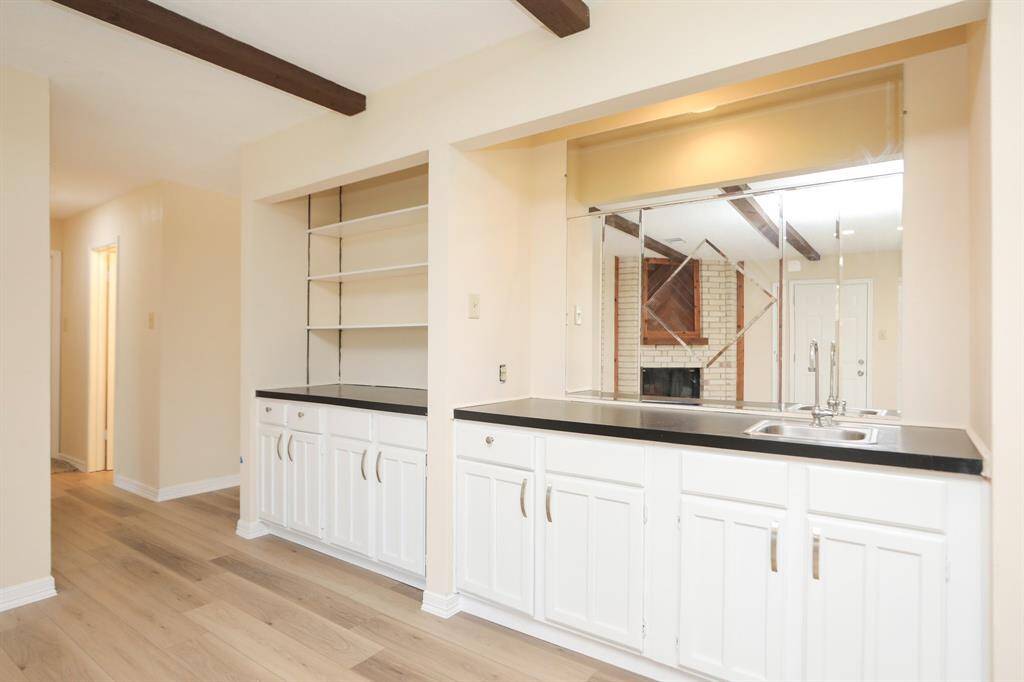 large wet bar and storage