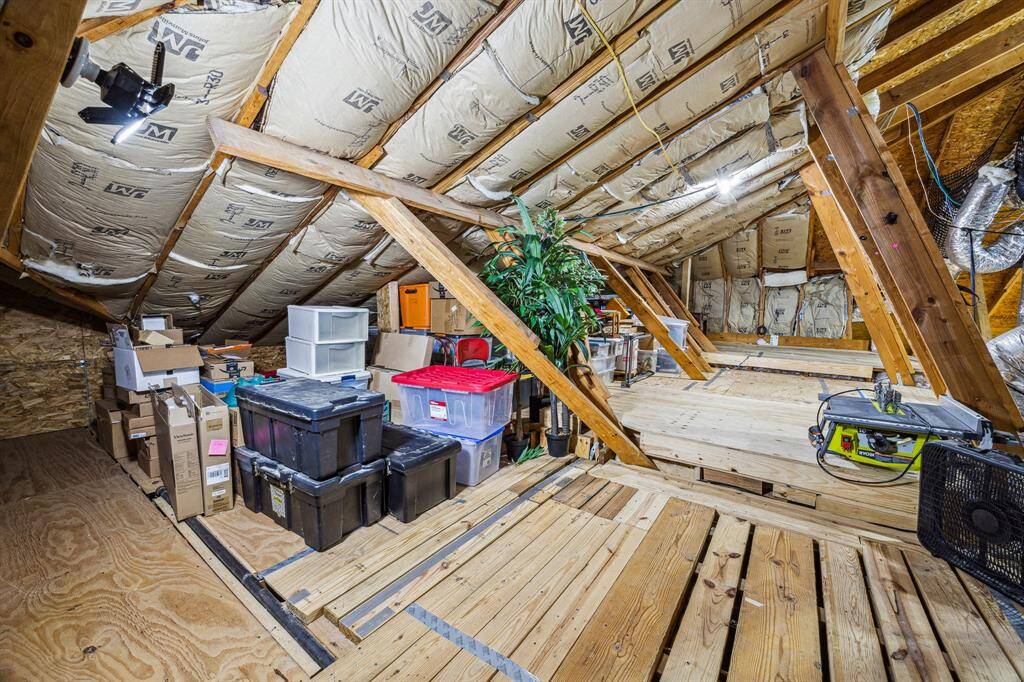 Another view of the attic and a potential project space.