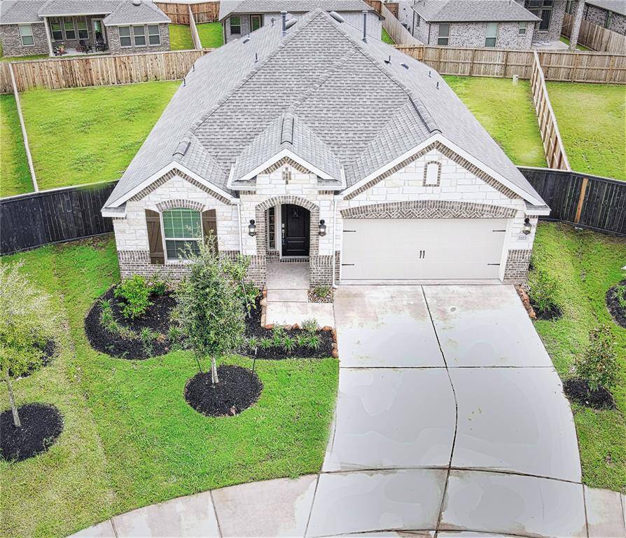 View from above shows the home and lot size