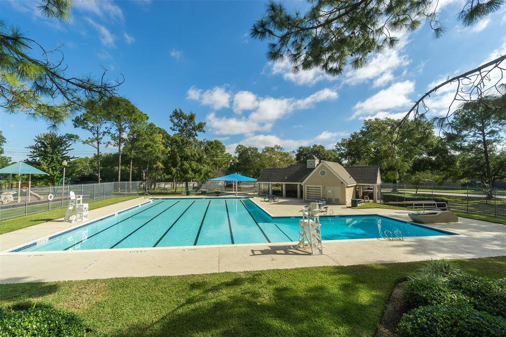 Community pool connected to park