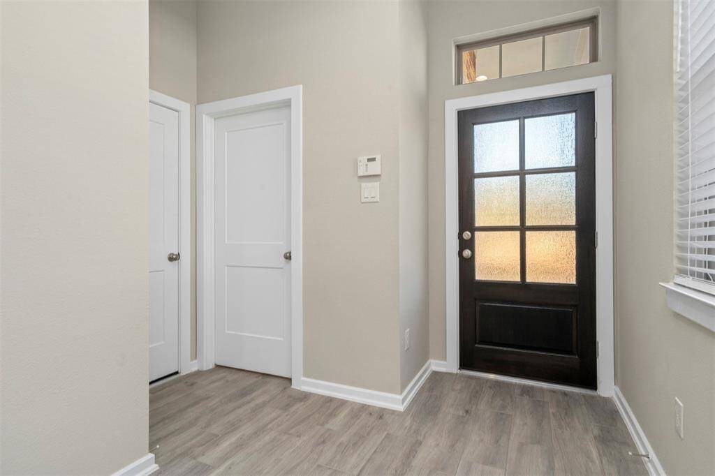 Picture of laundry room and garage door