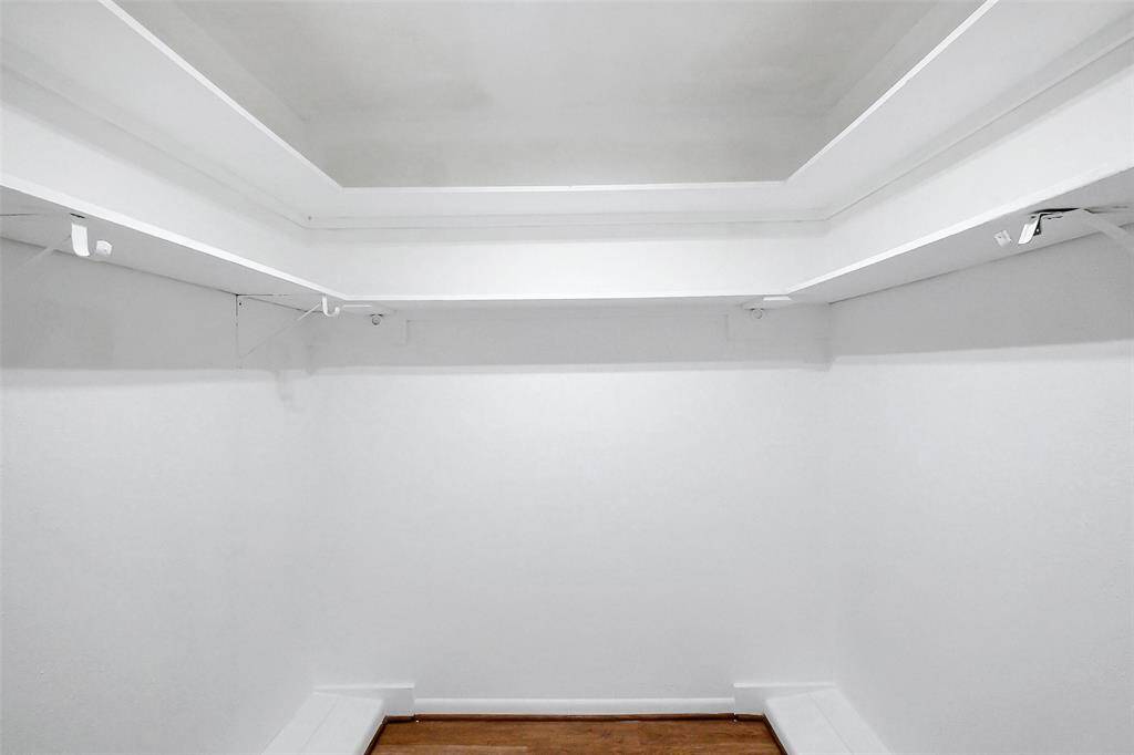 Newly painted walk-in closet.