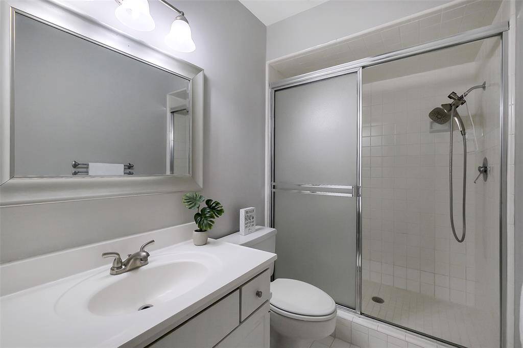Ensuite bathroom with walk in shower.