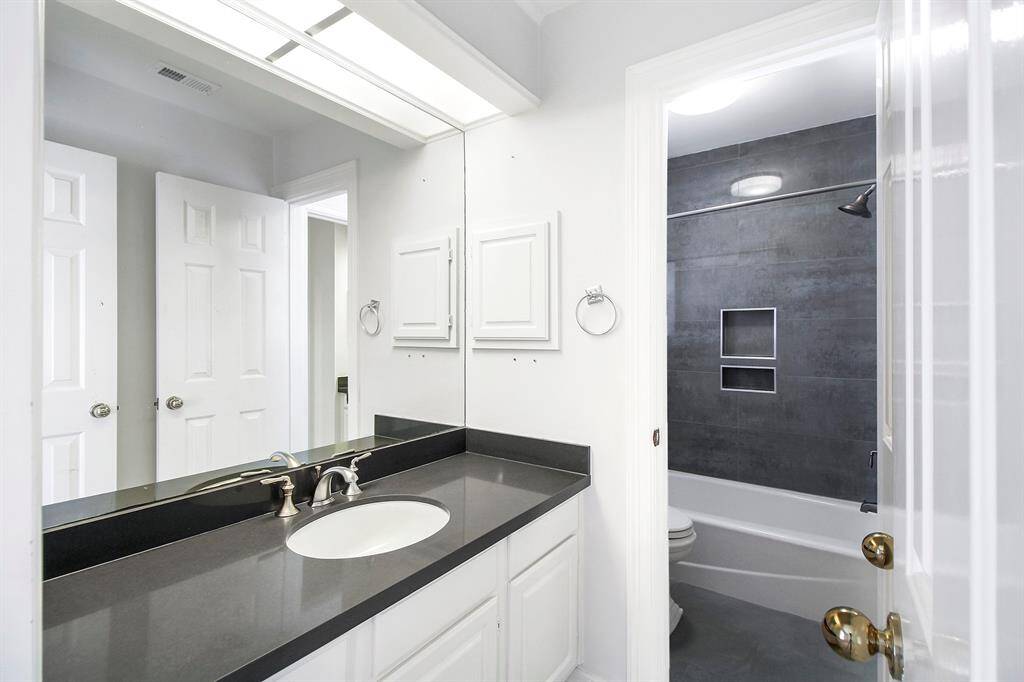The updated second bathroom located on the second floor.