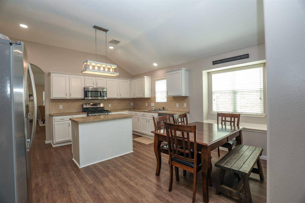 Open and spacious with recessed lighting and a great window seat space.