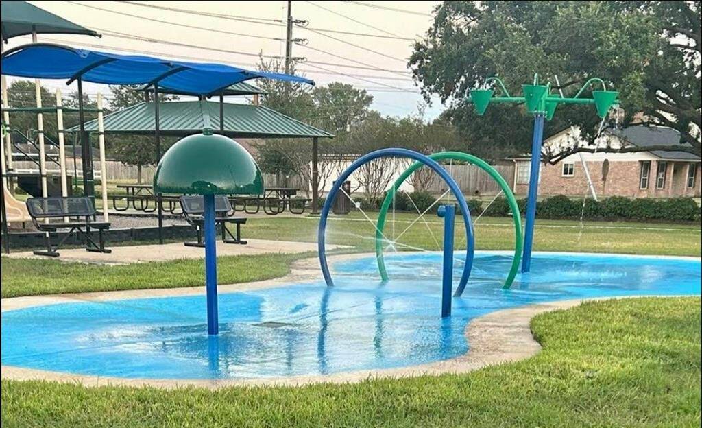 Children will enjoy the community park splash pad