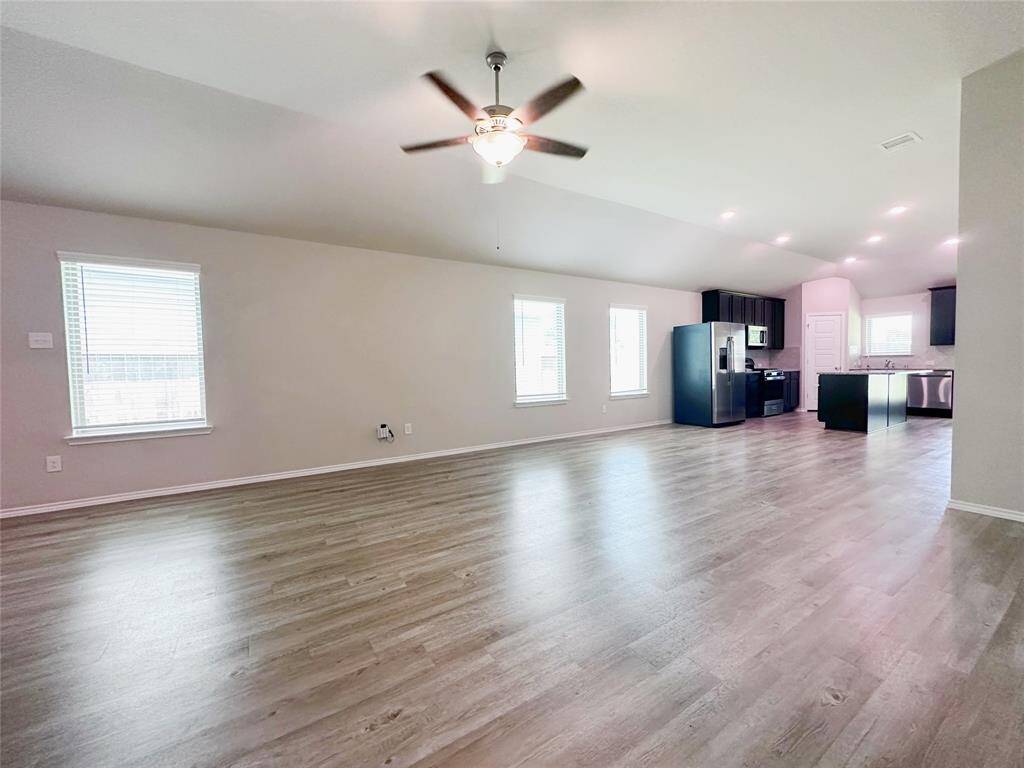 Living room and dining area