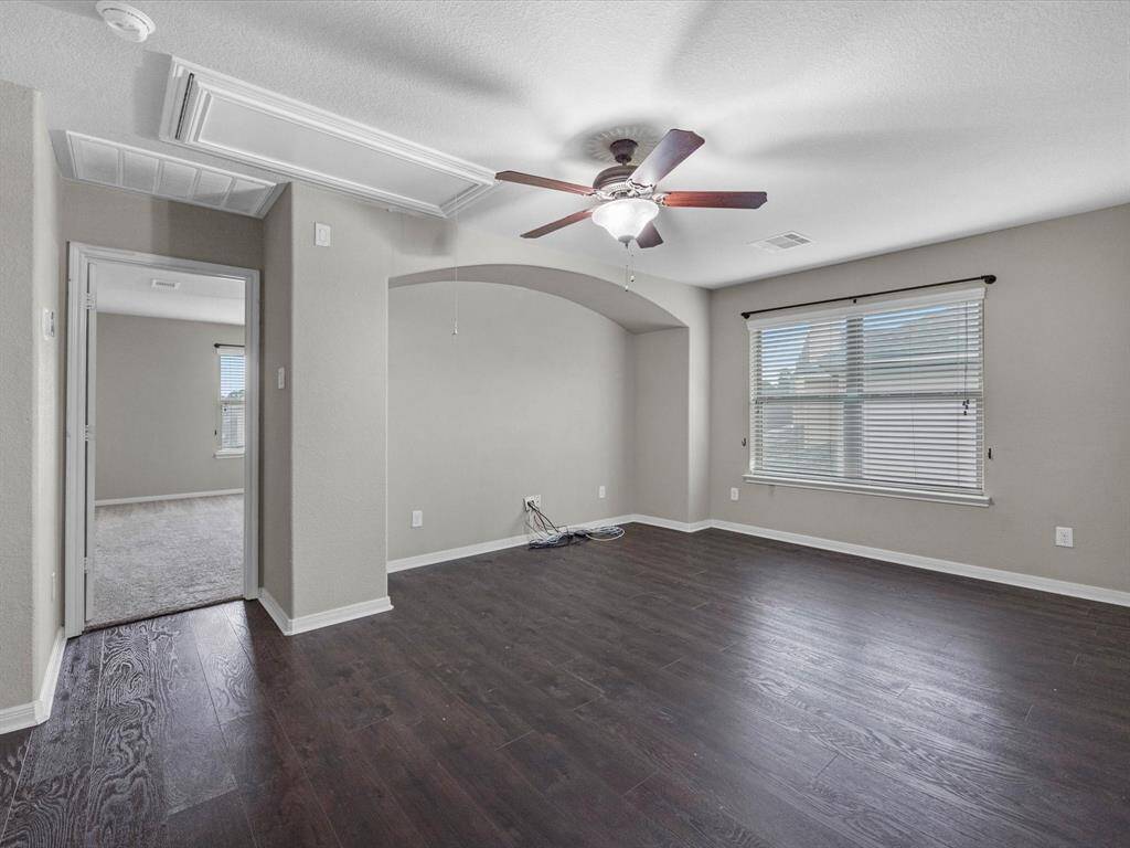 Upstairs, you'll find a nice sized gameroom with a perfect place to hang your tv!