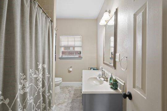 Updated bathroom with standing shower