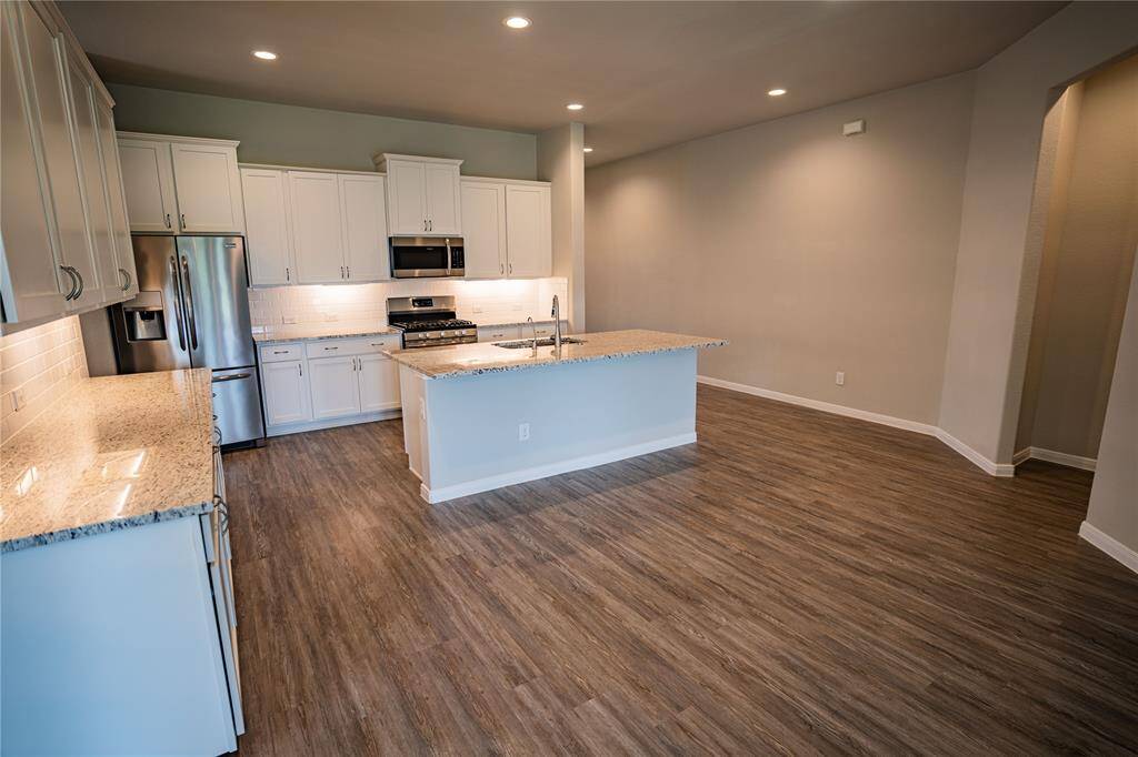 View to kitchen and dining room