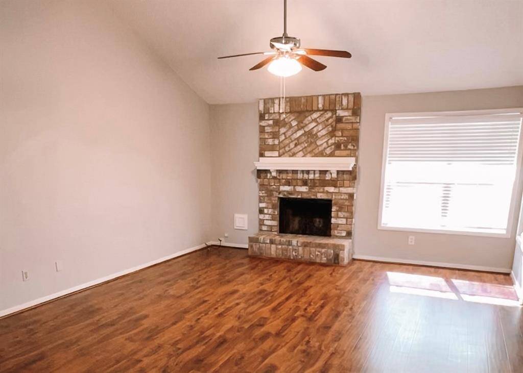 Large living room with fireplace