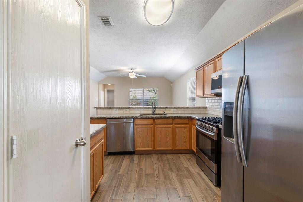 Stainless double door refrigerator included!