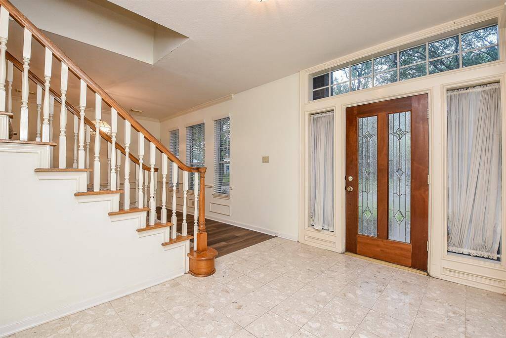 Newly installed wood flooring.