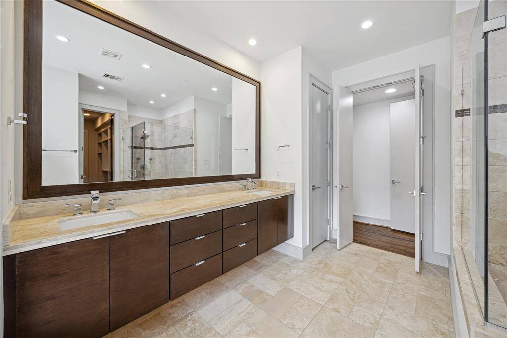 Primary bathroom. Double sink vanity.