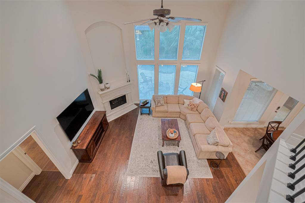 View from catwalk overlooking the family room