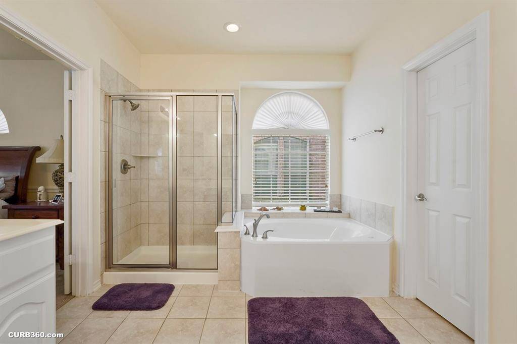 Spacious Master bathroom separate shower and tub