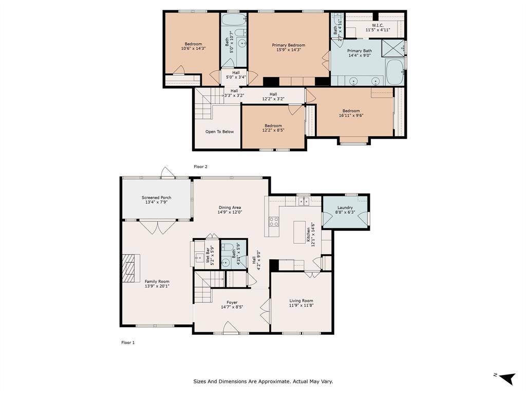 Full Floor Plan. Total Sq ft is estimate.