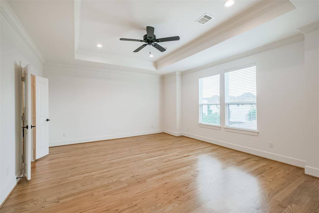 Primary bedroom on the third floor is very spacious and has two closets
