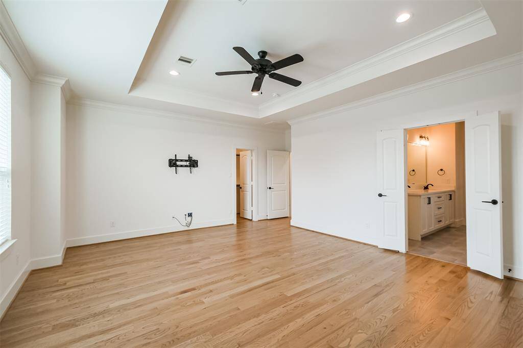 One closet door in bedroom and one in bathroom