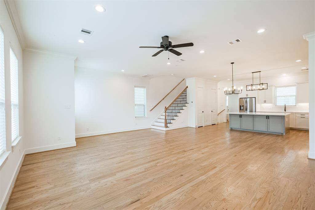 Living room, dining and kitchen open concept
