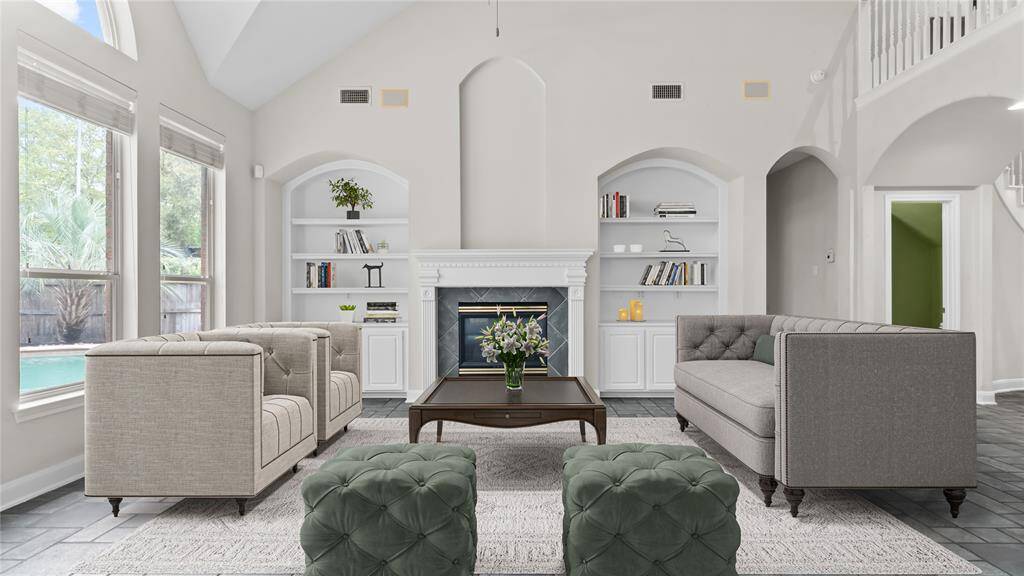 Living area virtually staged