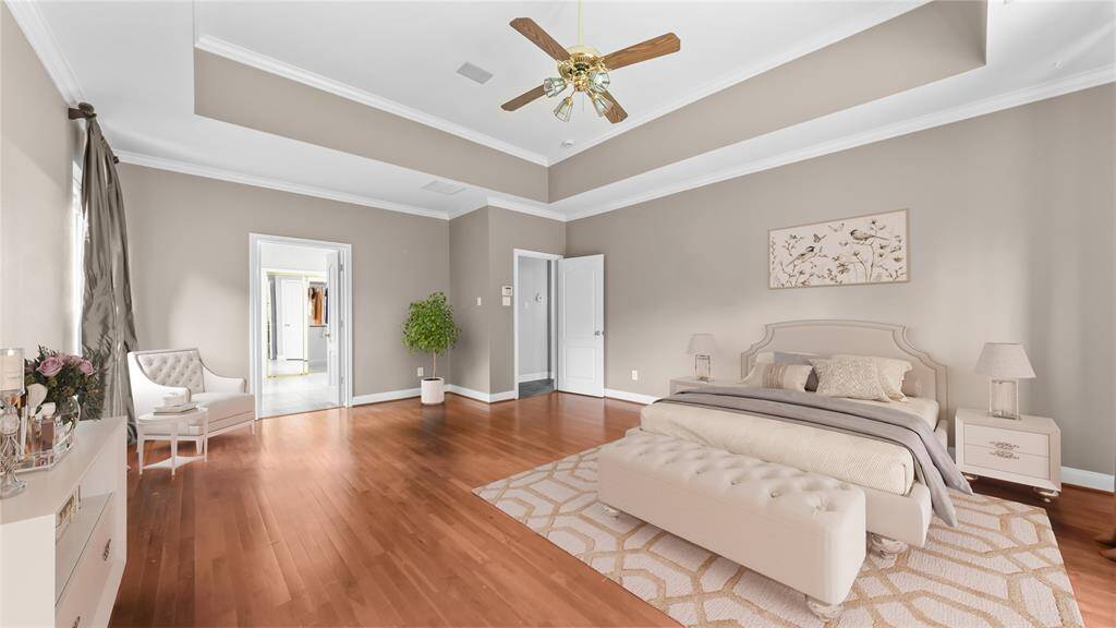 Primary bedroom virtually staged