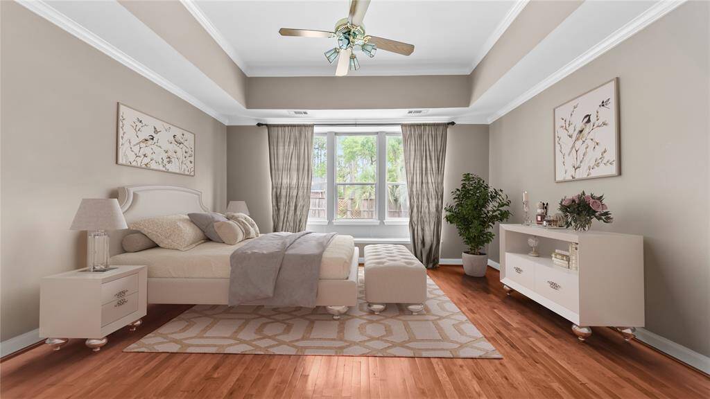 Primary bedroom virtually staged