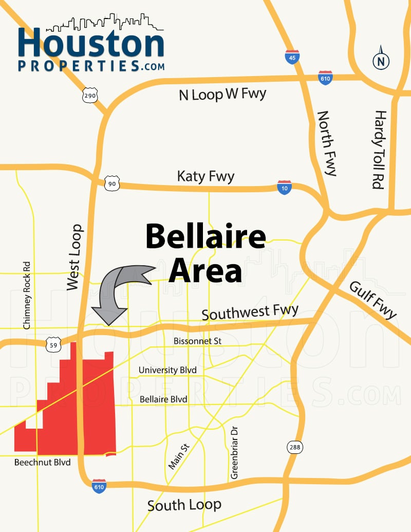 Bellaire Area Map