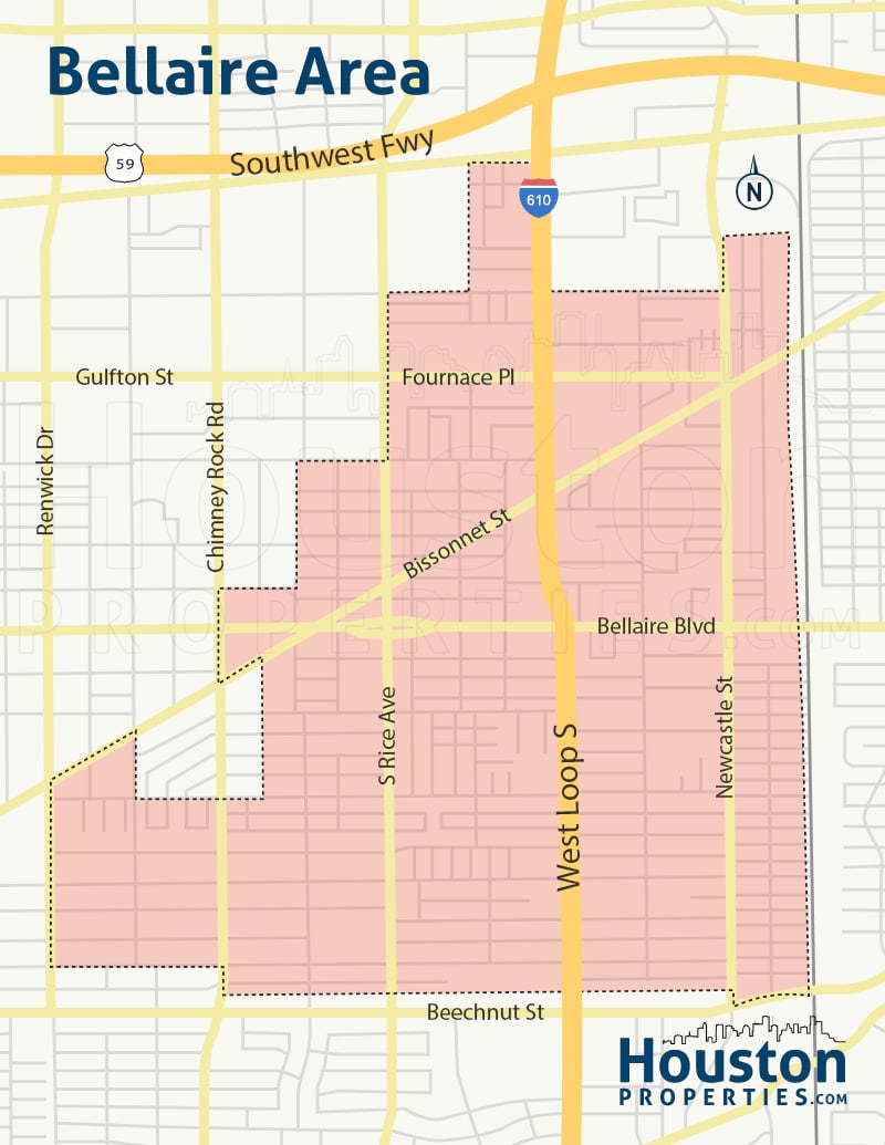 Map of Bellaire Area