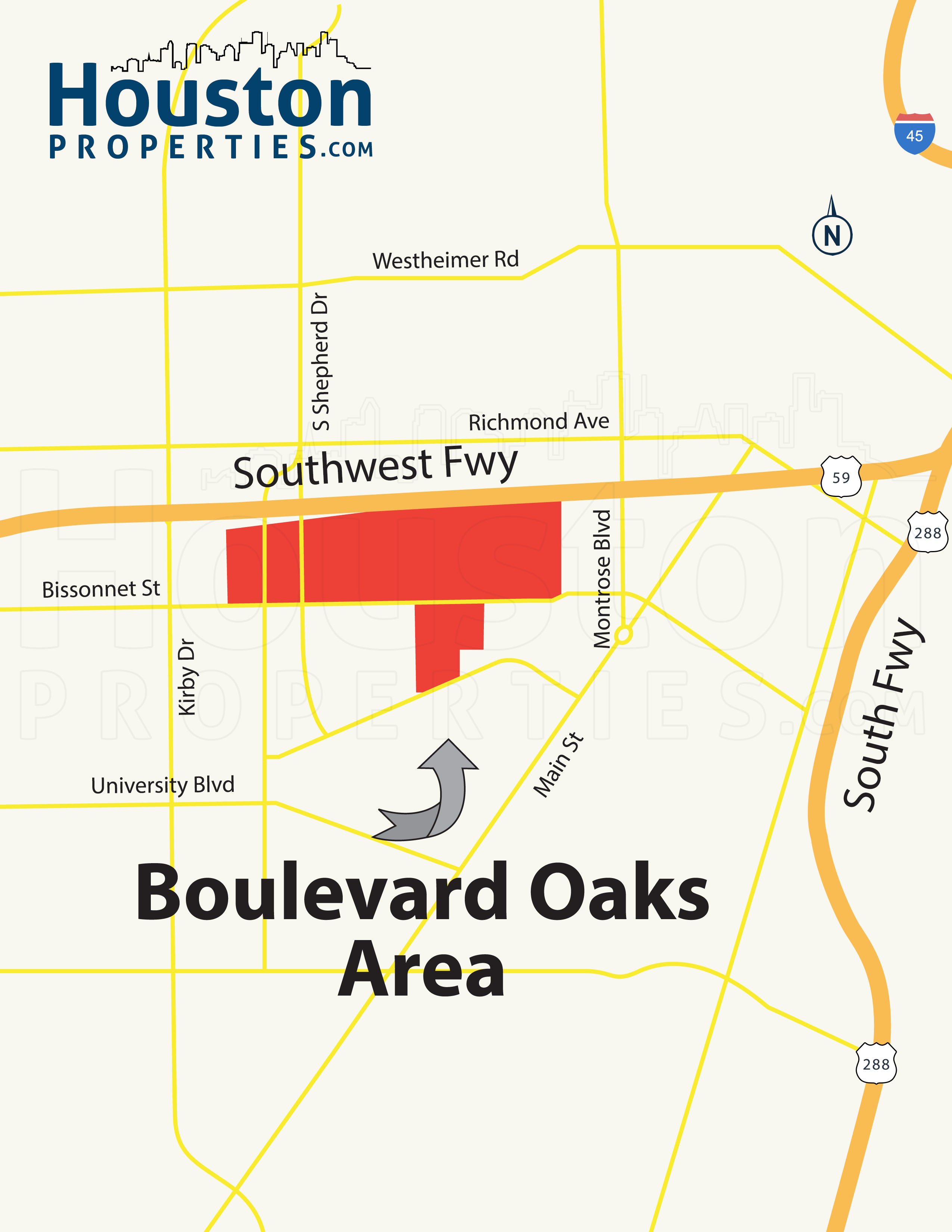 Boulevard Oaks Map
