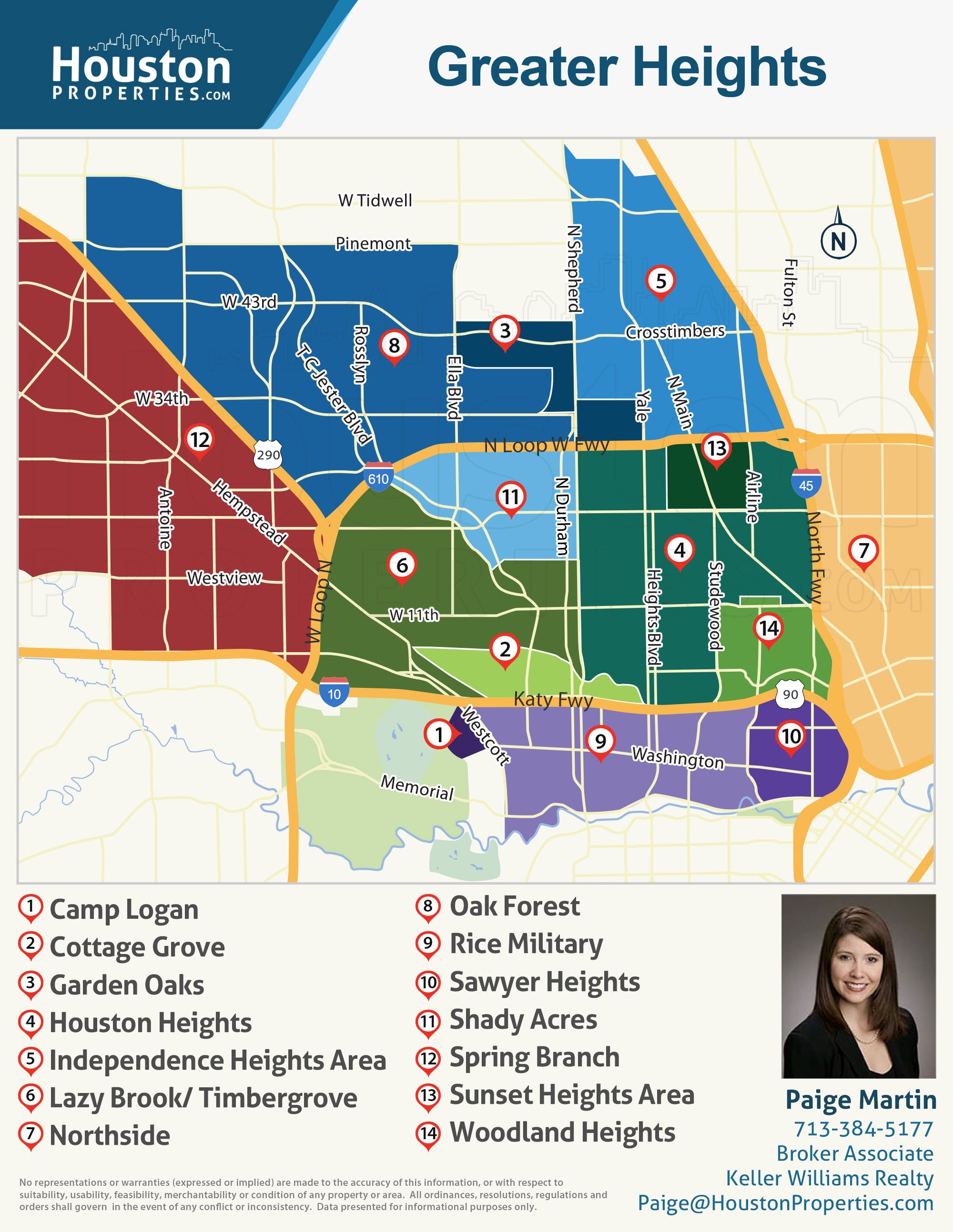 Greater Houston Heights Neighborhood Map