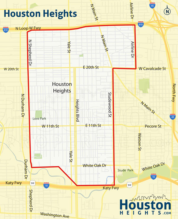 Houston Heights Specific Map