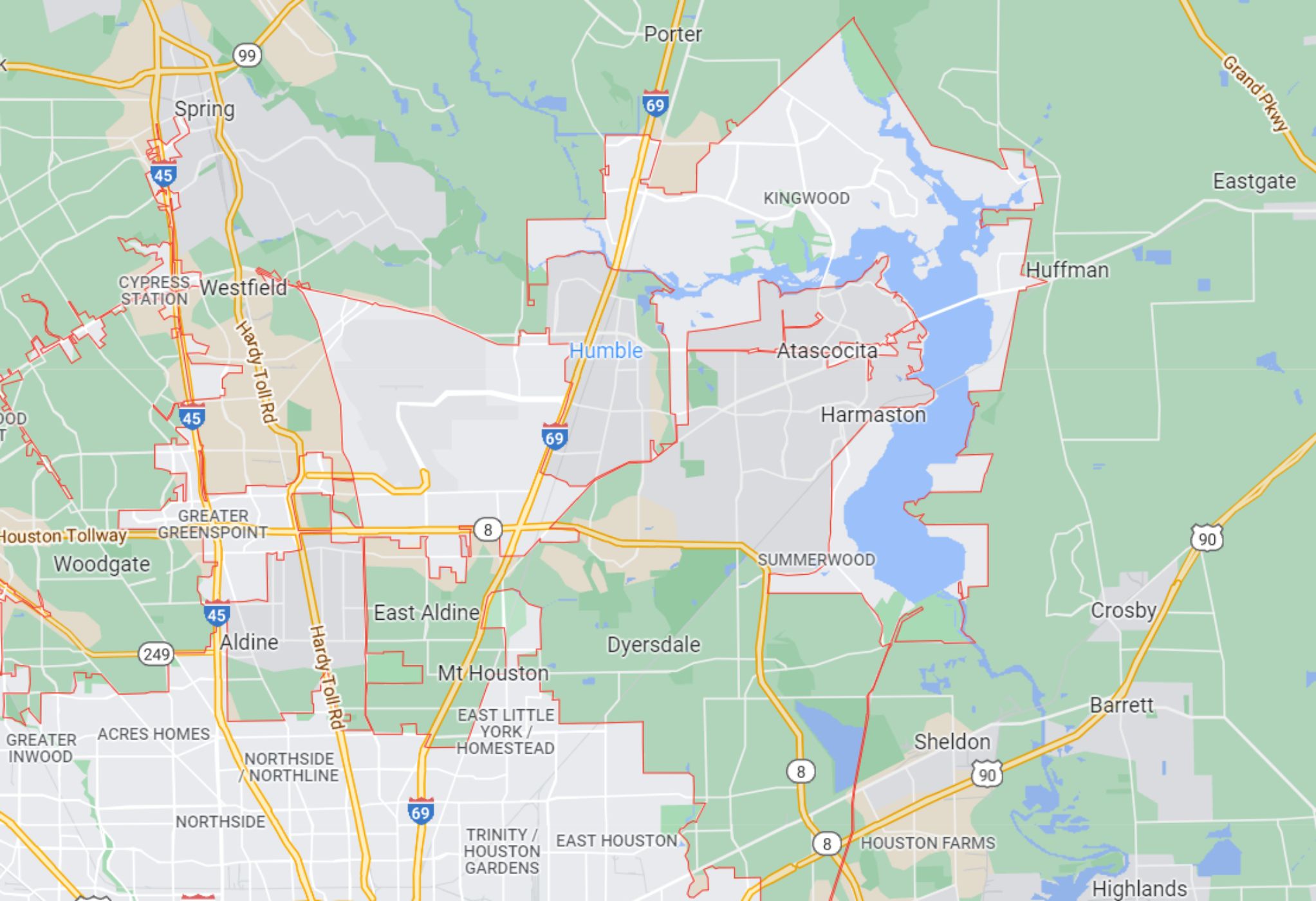 Northeast Houston Map