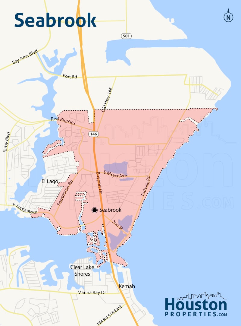 map of seabrook texas and surrounding areas