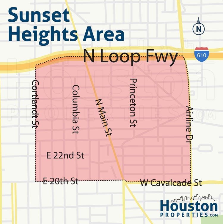 Map of Sunset Heights
