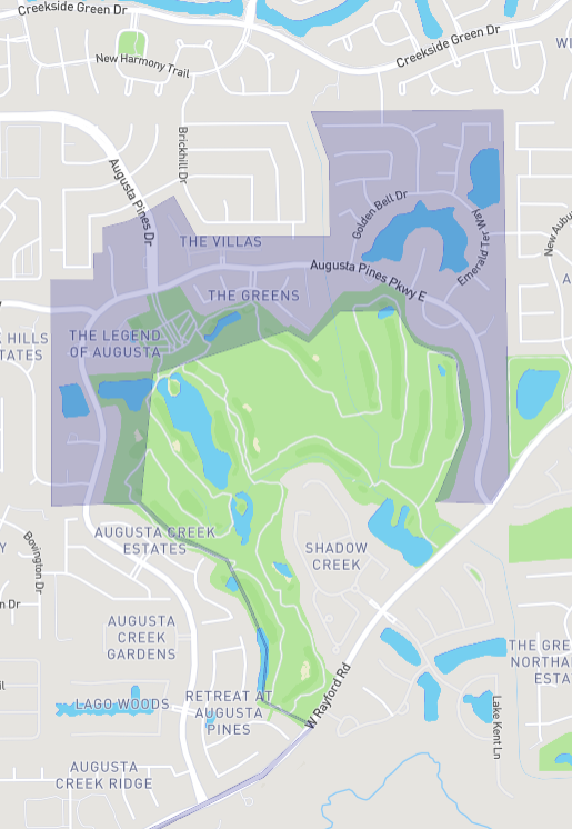 Map of The Woodlands: Augusta Pines