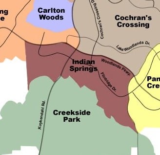 Map of The Woodlands: Indian Springs