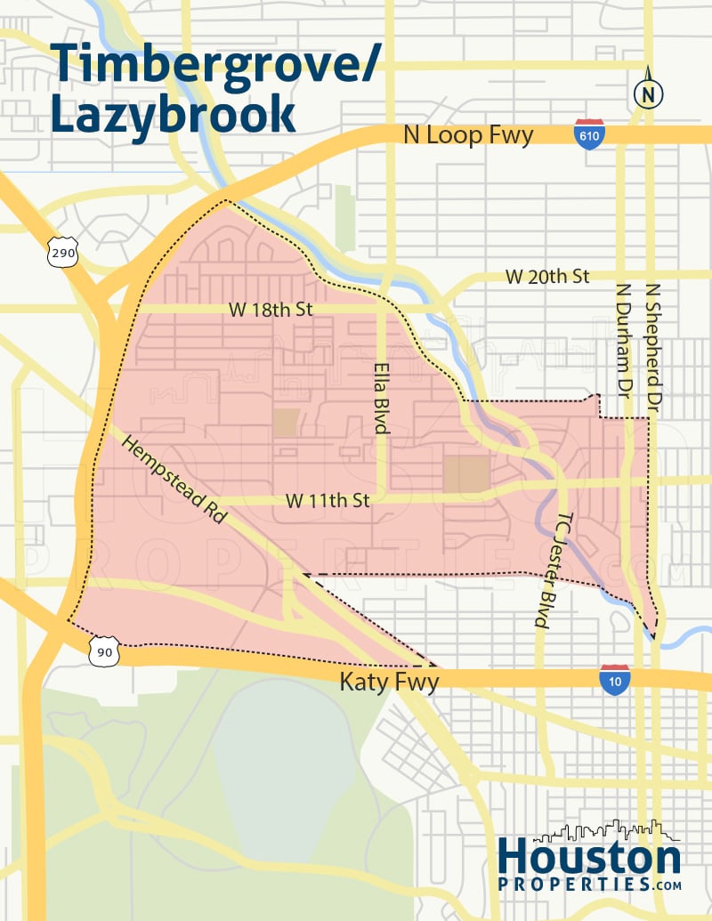 Map of Timbergrove / Lazybrook